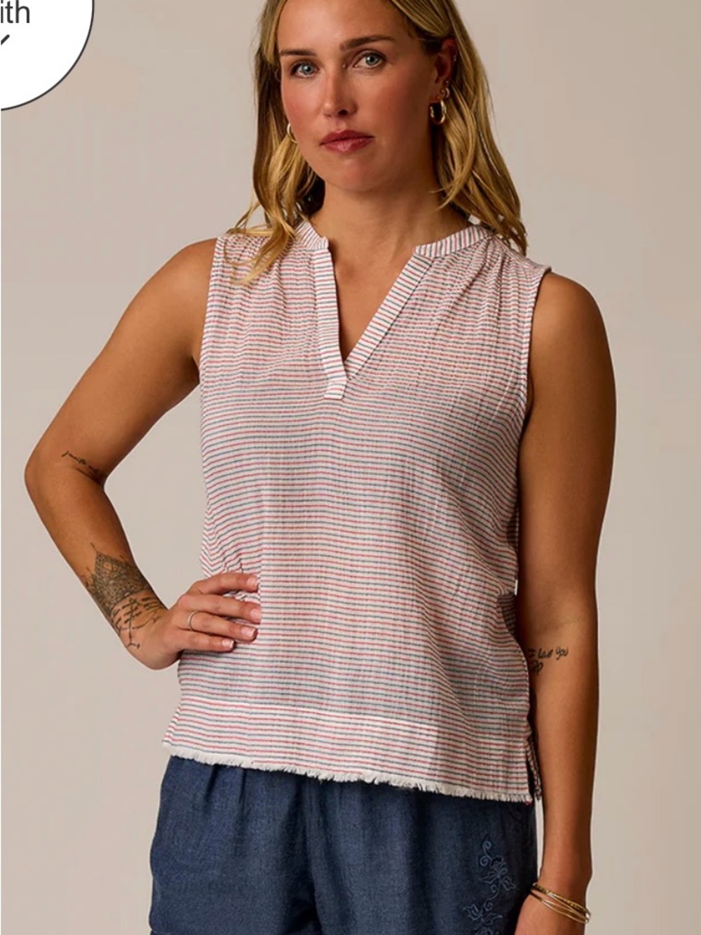 NWT Carve designs Size: M DYLAN TANK Relaxed Fit Tank color: green striped tank